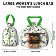 thumbnail image 5 of White Cartoon Dinosaurs Pumpkins Pattern Drawstring Lunch Bag Women - Drawstring Lunch Bag Insulated for Work Office - Stain-Resistant Large Lunchbags for Women with Multi-Pockets, 5 of 6