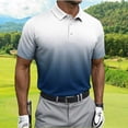 thumbnail image 5 of Mens Business Casual Golf Shirt Short Sleeve Gradient Color Block Collared Performance Athletic Top Quick Dry 4 Way Stretch Classic Fit Summer Workout for Tennis & Office, Big & Tall, 5 of 5