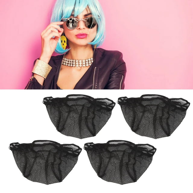 Tapa de Peluca de Malla, Nylon Fácil de Usar Tapa de Peluca y Cómoda 4 PCS Transpirable para maquillaje