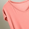 thumbnail image 4 of Ohufall Modal Pj T-Shirts for Women Classic Solid V-Neck Pajama Top Summer Casual Plain Short Sleeve Sleepwear Tees Ladies Soft Comfy Loungewear Undershirt, 4 of 8