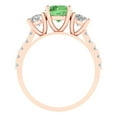 thumbnail image 4 of Three-Stone Engagement Ring for Women - 1.97ct Simulated Green Diamond in 14K Rose Gold Promise Ring, 4 of 6