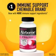 Airborne 1000mg Vitamin C Immune Support Chewable Tablets, Multivitamin Supplement, Very Berry Flavor, 32 ct