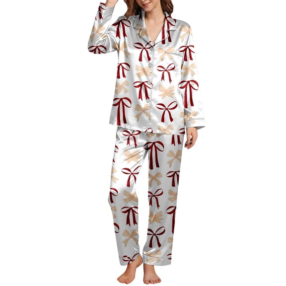 Shadoumai Women's PINK Flannel Pajama Set, Long Sleeve Button Down Shirt & Pants, Sleepwear for Women