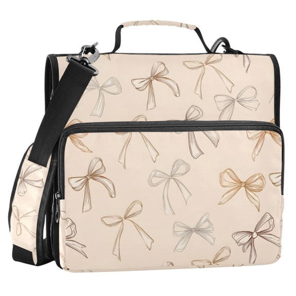 ALAZA Zipper Binder Art Bows 2 in 3 Ring Trapper Keeper 500 Sheet Capacity File Folder Organizer Bag