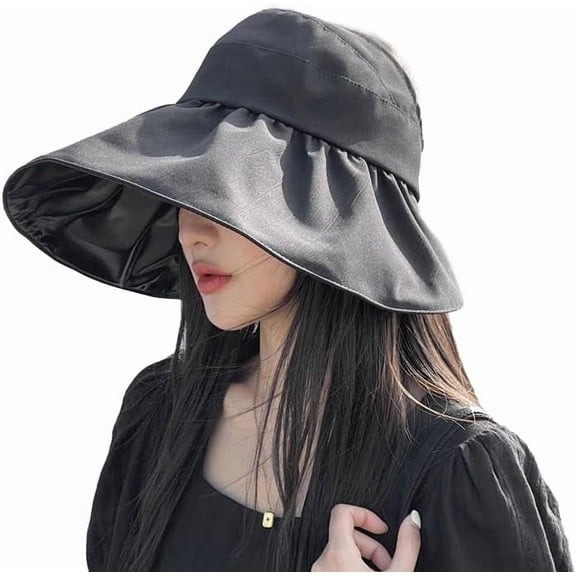 YooGuoGuo Women Wide Brim Roll Up Sun Hat UV Protection Ponytail Beach Bucket Hat Summer Sun Visor Hat Flodable Fishing Hats with Strap