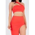 thumbnail image 3 of Glamorous One-Shoulder Crop Top and Thigh-Split Midi Skirt Set, 3 of 10