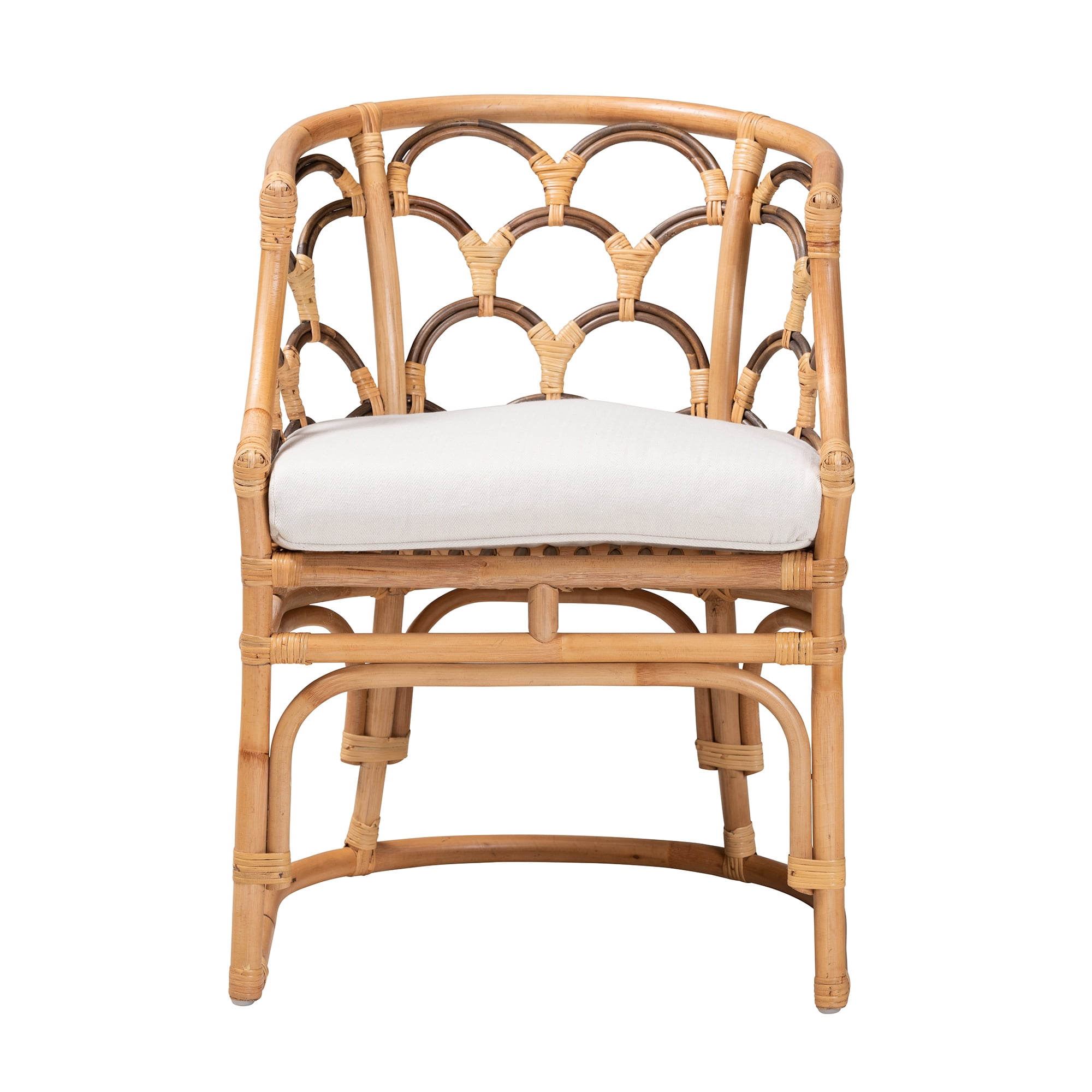 bali & pari Aster Rattan BOHO Accent Chair, Natural Brown