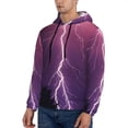 thumbnail image 3 of Lsque Thunderstorm Violet Purple Pattern Casual Men's Hoodie,Hooded Sweatshirt with Kangaroo Pocket,Pullover Hoodie-3X-Large, 3 of 7