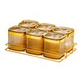 thumbnail image 1 of Recipiente transparente para condimentos, plato para aperitivos, caja multiusos sencilla para condimentos Amarillo 6 cuadrados, 1 of 9