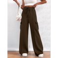 thumbnail image 6 of Women'S Plus Size Drawstring Running Sweatpants Loose Fit Wide Leg Pure Color Athletic Trousers Green L, 6 of 8