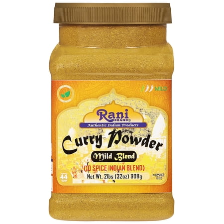 Rani Curry Powder Mild (10-Spice Authentic Indian Blend) 32oz (2lbs) 908g PET Jar All Natural | Salt-Free | NO Chili or Peppers | Vegan | No Colors | Gluten Friendly | NON-GMO | Kosher |Indian Origin