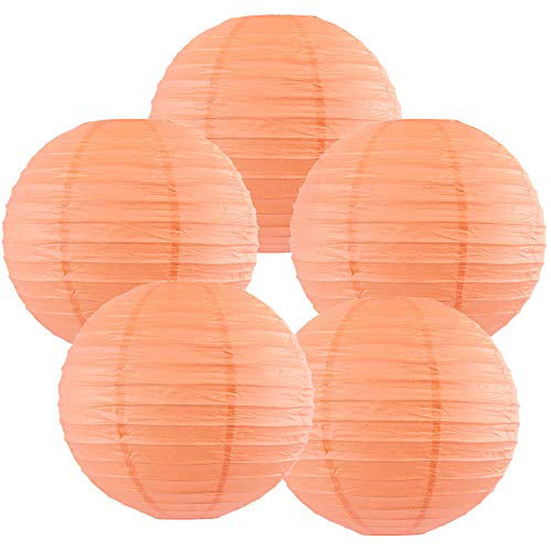 Just Artifacts 10-Inch Peach Paper Lanterns Click for More Chinese/Japanese Paper Lantern Colors & Sizes! Set of 5