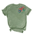 thumbnail image 4 of Pisexur Hauts d'Été pour Femmes, Hauts pour Femmes, Hauts de Sortie pour Femmes, Hauts pour Femmes, Blouse Mode Imprimée à Manches Courtes Col Rond T-Shirt Vert,TG, 4 of 5