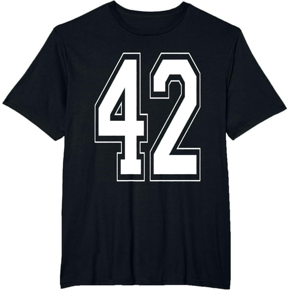 t-shirt Number 42 Birthday Gift Sports Player Team Numbered Jersey T-Shirt mens,black,women,funny,journey,Crew Neck, Short Sleeve,printing