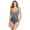 Midnight Blue/White, variant on Miraclesuit Women's Swimwear Silver Shores Criss Cross Escape Tummy Control Underwire One Piece Swimsuit, Midnight Blue/White, 12