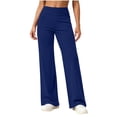 thumbnail image 2 of Ovbmpzd Yoga Pants for Women Blue Ladies Petite Wide-Leg Leggings High Waist Long Casual Leggings,XL, 2 of 6
