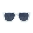 thumbnail image 1 of Mod Womens Thick Plastic Oversize Angular Cat Eye Sunglasses White Black, 1 of 4