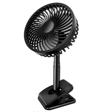 

Battery Operated Telescoping Clip on Fan -Quiet Portable Desk Fan for Office Travel Home 360 degree Black