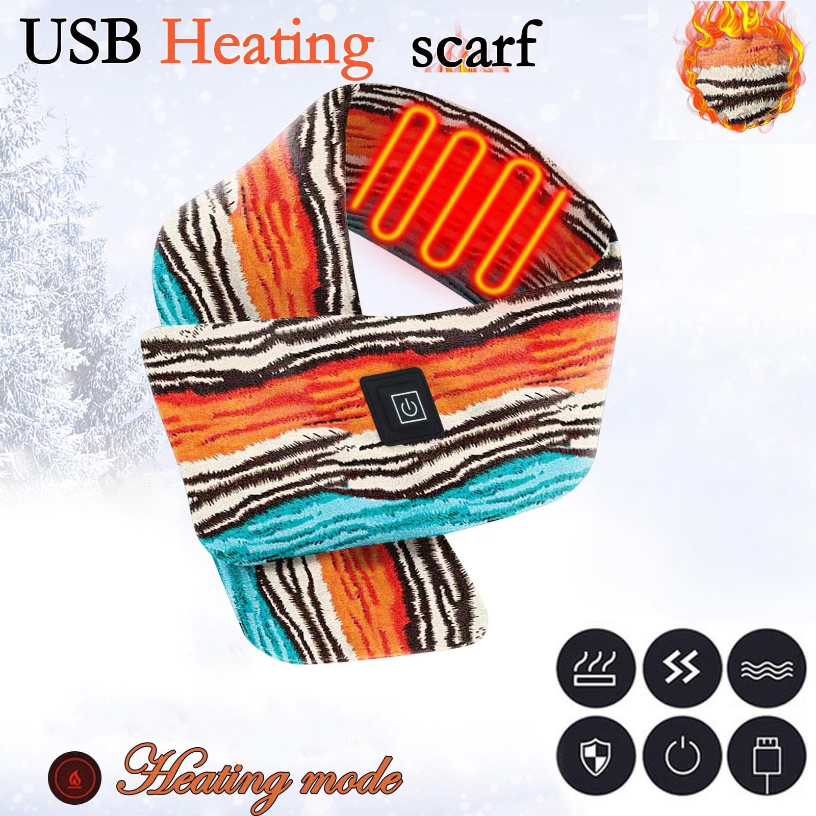purcolt USB Heated Scarf, Portable Electric Neck Heating Pad Wrap for