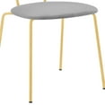 thumbnail image 4 of Armen Living Neo Modern Gray Velvet and Gold Metal Leg Dining Room Chairs - Set of 2, 4 of 8