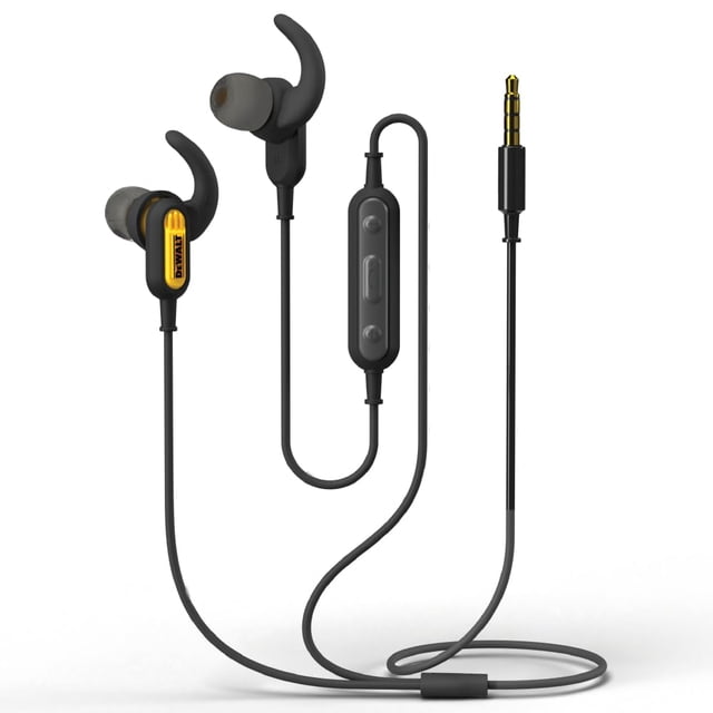 Auriculares con cable DEWALT Jobsite con micrófono resistentes al agua