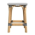 thumbnail image 2 of Butler Specialty Company Riviera Square 24"H  Rattan Counter Stool - White/Black, 2 of 6