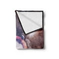 thumbnail image 2 of Outer Space Soft Flannel Fleece Throw Blanket, Planets in Space Natural Scenery Galaxy Print, Cozy Plush for Indoor and Outdoor Use, 50" x 70", Dried Rose Pale Pink, by Ambesonne, 2 of 5
