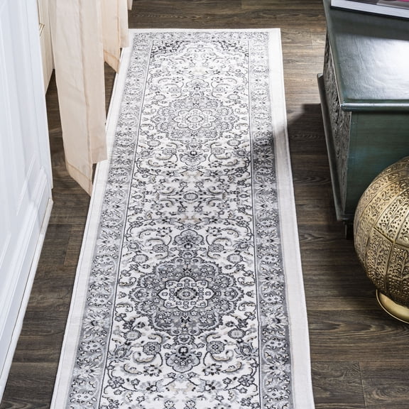 JONATHAN Y MODERN PERSIAN 2 x 8 Runner Rug, Palmette Floral - Gray/Cream, MDP503C-28