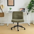 thumbnail image 4 of Ktaxon Oversized Armless Office Chair Swivel Study Chair Adjustable Desk Chair with Criss Cross Legs for Conference and Home Olive Green, 4 of 10
