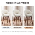 thumbnail image 6 of AFO 26" Upholstered Counter Height Bar Stools Set of 4, Modern Swivel Bar Stool with Armrests & Solid Wood Legs, Mid Century Barstool Island Chairs for Kitchen Island Dining Room, Beige, 6 of 12