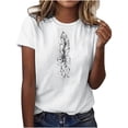 thumbnail image 3 of AGWOLF Summer T Shirts for Women Cute Feather Graphic Tees Loose Fit Short Sleeve Shirt Vintage Printed Shirt Daily Travel Tops, 3 of 5