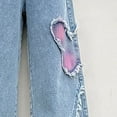 thumbnail image 5 of Zshosam Teen Girl Clothes Kids Girls Jeans Elastic Waist Baggy Denim Wide Leg Pants Trousers Size 5T 6T,(Blue 5-6 Years), 5 of 7