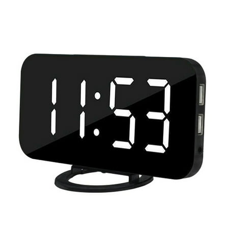 LED Display Digital Clock Automatic Dimmable Table Alarm Clock with