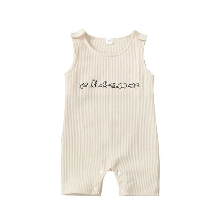 

Romper For Child Kids Dinosuar Printed Sling Sleeveless Infant Jumpsuits Outwear Fashion Clothes Dailywear Activewear Cozy Elegant Jumpsuits