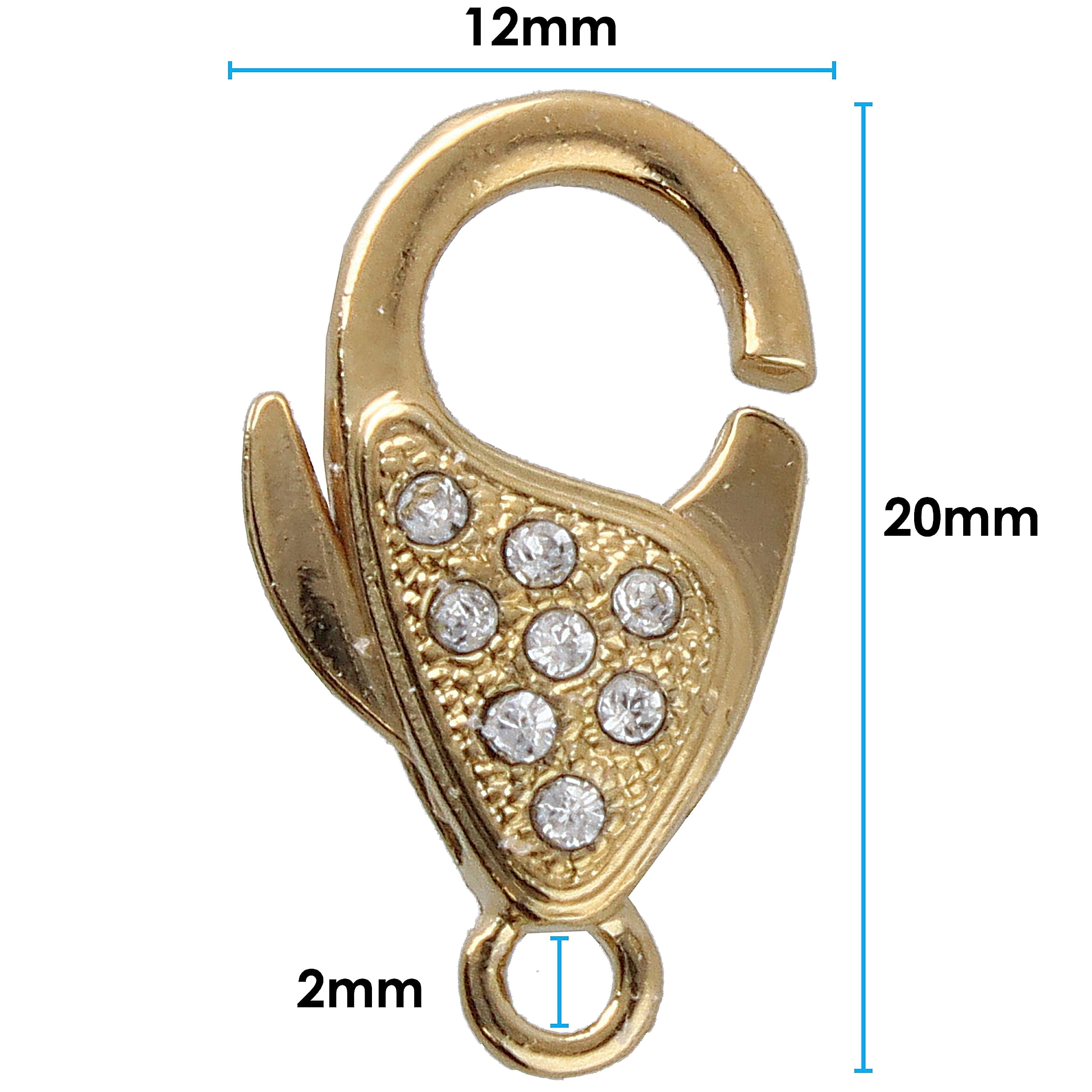 The Beadsmith Lobster Claw Clasp - Gold Color, 20 x 12 mm, for 1 Strand Designs, 1pc