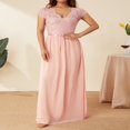 thumbnail image 3 of Women‘s Prom Maxi Dress Lace Patchwork Backless V Neck Elegant Evening Party Cocktail Dress, 3 of 6