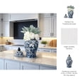 thumbnail image 5 of Refined Ceramic Jar for Living Room Decor - Classic Home Accent for Office Styling - Decorative Flower Vase for Room, Bedroom, House , and Table Interior Placement - 19", Blue & White, 5 of 12