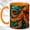 Orange, variant on Octopus Ocean Coffee Mug, Sea Life Mug, Ceramic 11 oz