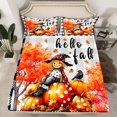 thumbnail image 2 of Thanksgiving Pumpkin Bed Sheets Set for Kids Boys Girls,Retro Scarecrow Sheet Set,Botanical Maple Sheets,Hello Fall Flat Fitted Sheet with 1 Pillowcase,Deep Pockets,Twin, 2 of 5