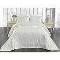 thumbnail image 2 of Ambesonne Palm Leaf Quilted Bedspread Set 3 Pcs, Eggshell Leaves Exotic, King, Eggshell White, 2 of 4