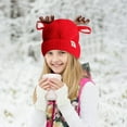thumbnail image 2 of UngA Baby Beanie Toddler Winter Hat Cute Antler Reindeer Crochet Knitted Hat Christmas Hat Warm Cap for Boys Girls (Red,0-24 Months), 2 of 7