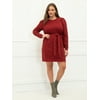 ELOQUII Elements Plus Size Puff Sleeve Leopard Print Sweatshirt Dress with Belt