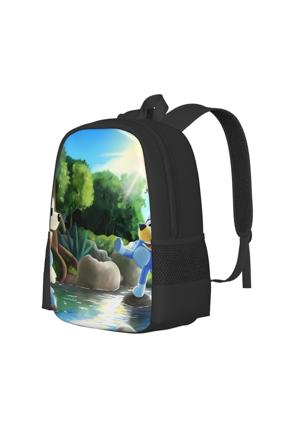 Bluey Pattern Student Backpack School backpack Large Capacity Durable and Ergonomic Backpack with Laptop Compartment and Multiple Pockets