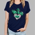 thumbnail image 2 of Camisetas de Manga Corta para las Mujeres de Moda Imprimir Cuello Redondo Camiseta, Mezcla de Poliéster Ligero para Primavera Verano Otoño, 2 of 8