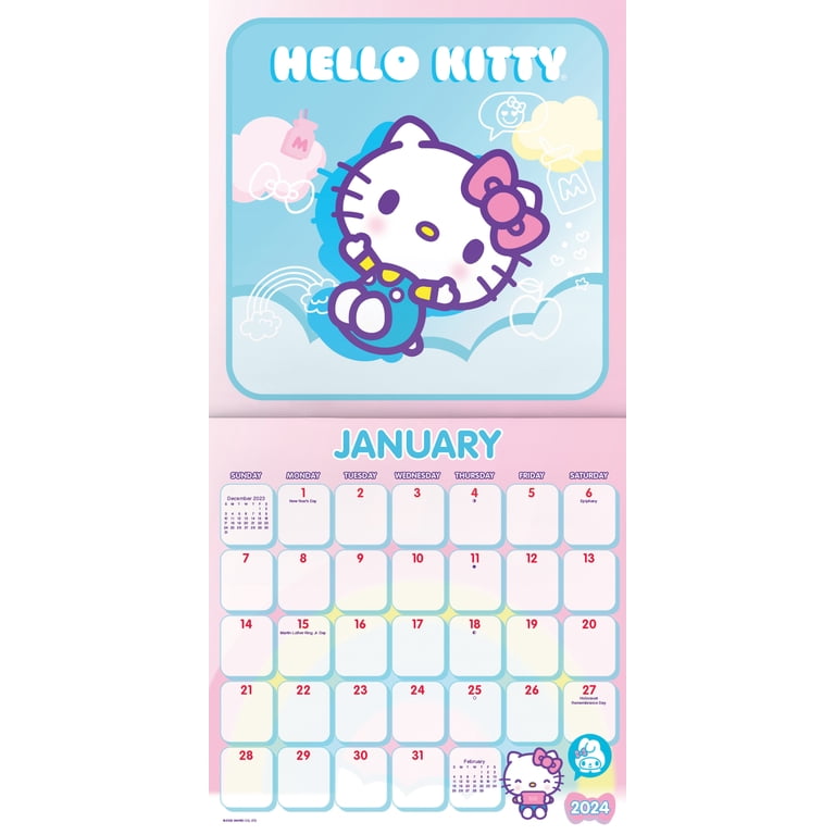 Trends International 2024 Hello Kitty Mini Wall Calendar & Push Pins & Push  Pins - Walmart.com