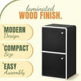 thumbnail image 5 of ZYPPP Dothan Wood 2-Cubed Closed Bookcase - Storage Shelf Organizer Bookshelf (Black), 5 of 8