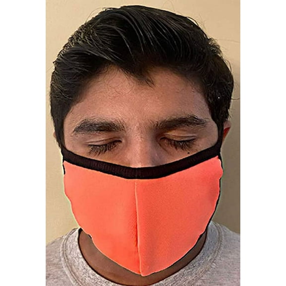 Made in USA Fashion Protective Face Masks Unisex Washable Cotton Mask Hand Made (Bright Coral)