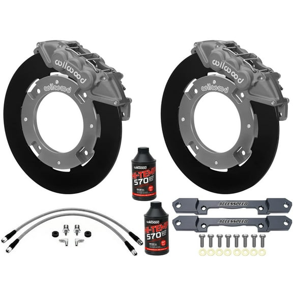Wilwood Front UTV RACE Big Brake Kit Combo with Gray Ano Calipers and Brake Fluid For 2014-2023 Polaris RZR XP1000 & RS1
