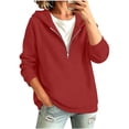 thumbnail image 6 of BUIGTTKLOP Hoodies for Women 1/4 Zip Hooded Sweatshirt Long Sleeve Shirts Comfy Fleece Pullover Tops 2026 Fashion Clothes, 6 of 8