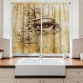 thumbnail image 2 of Ambesonne Vintage Kitchen Curtains, Traditional Hand Drawn Eye, 55"x39", Brown and Pale Brown, 2 of 3